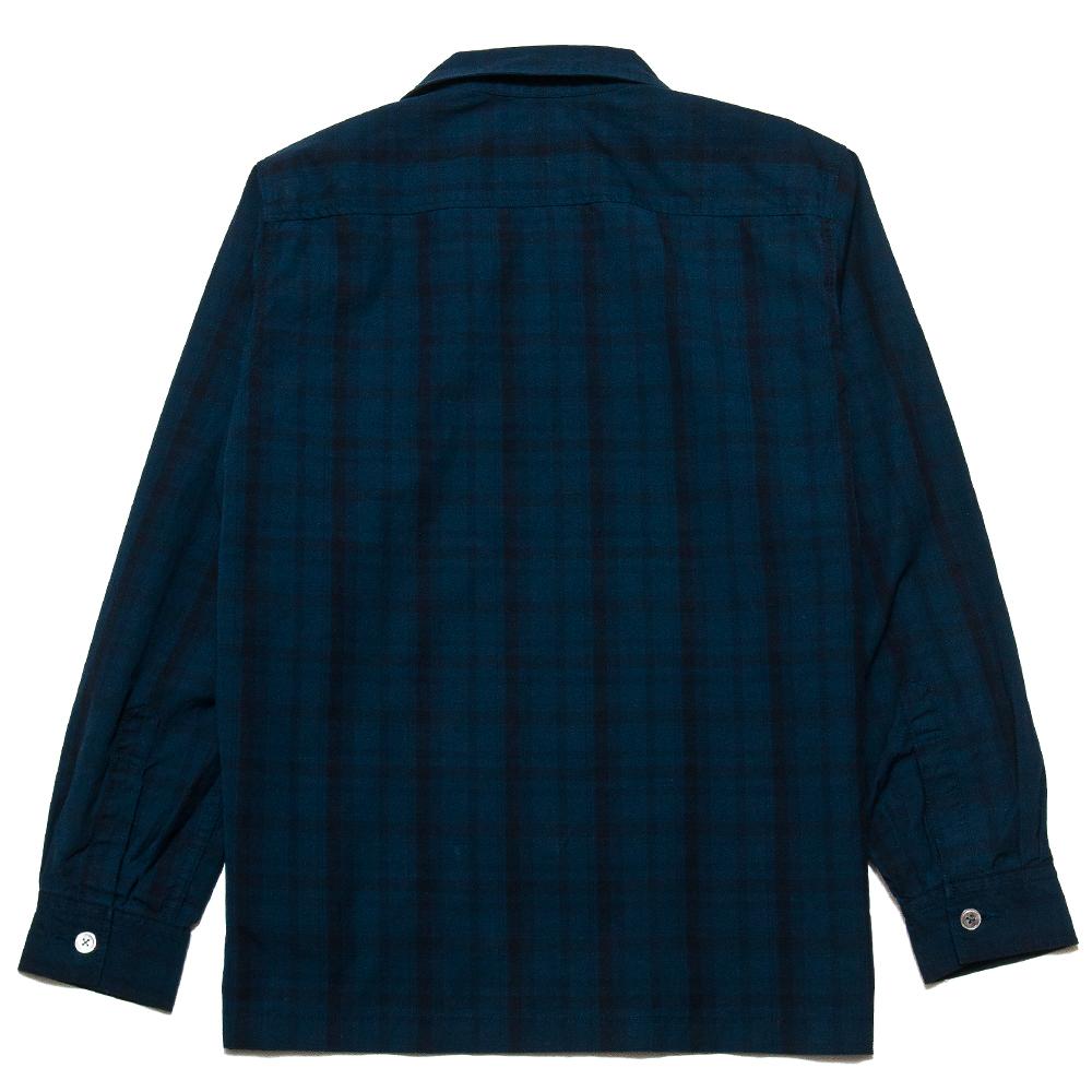 Beams Plus Camp Collar Shirt Jacket Dark Check at shoplostfound, back