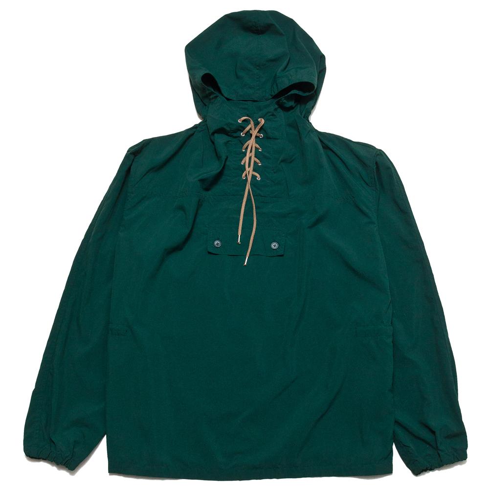 Beams Plus European Anorak Parka Green at shoplostfound, front