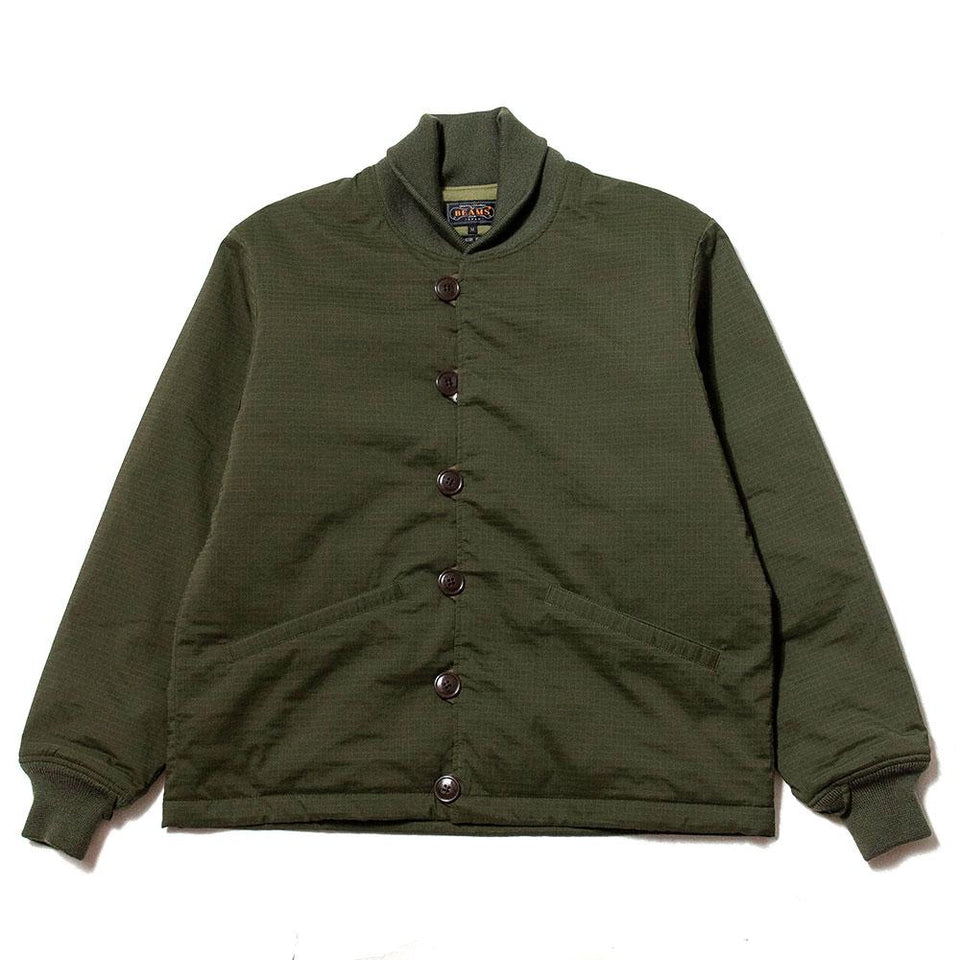 Beams Plus M43 Ripstop Jacket Olive at shoplostfound, front