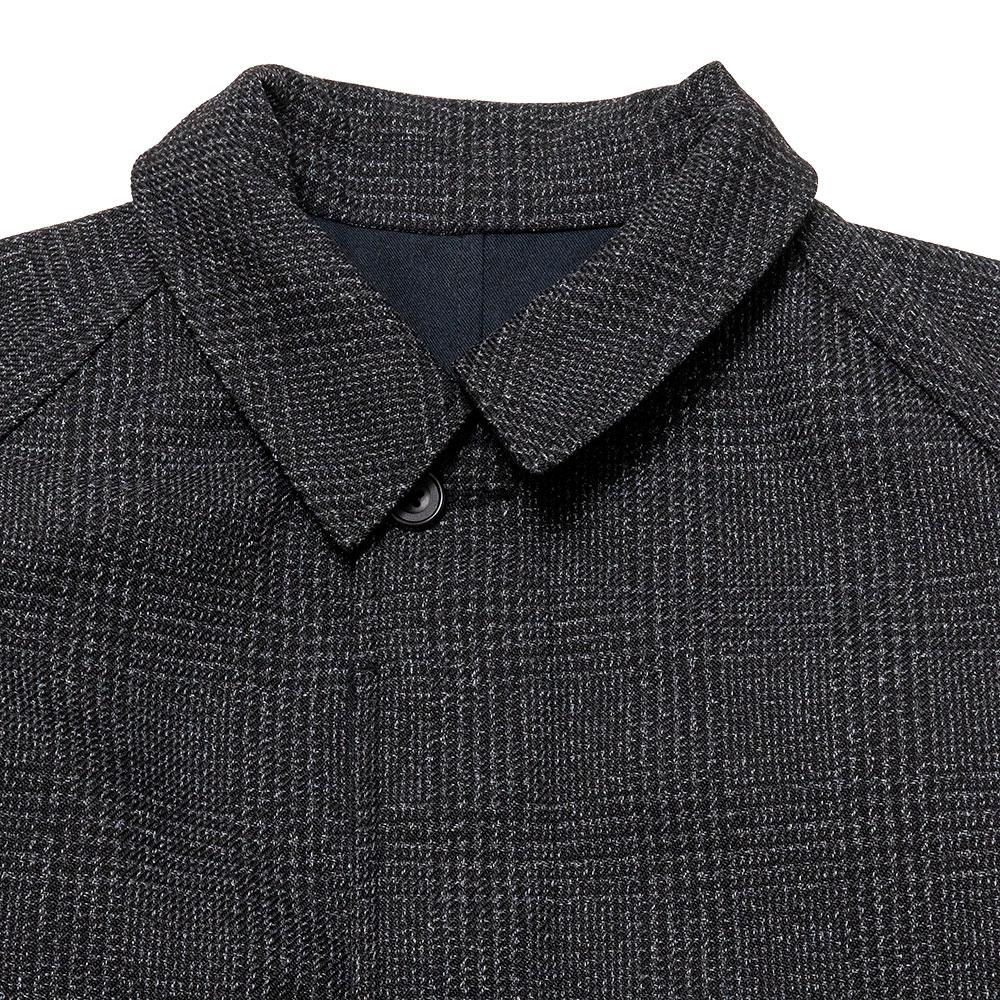 Beams Plus Reversible Overcoat Navy/Tweed at shoplostfound, neck