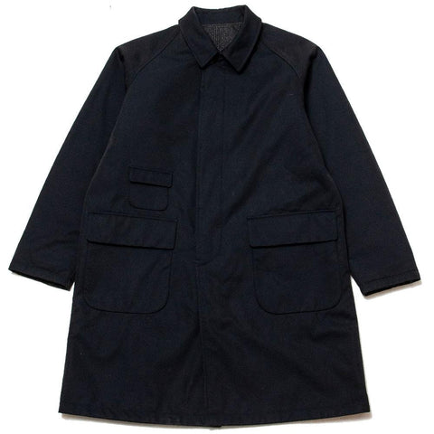 Beams Plus Reversible Overcoat Navy/Tweed at shoplostfound, front