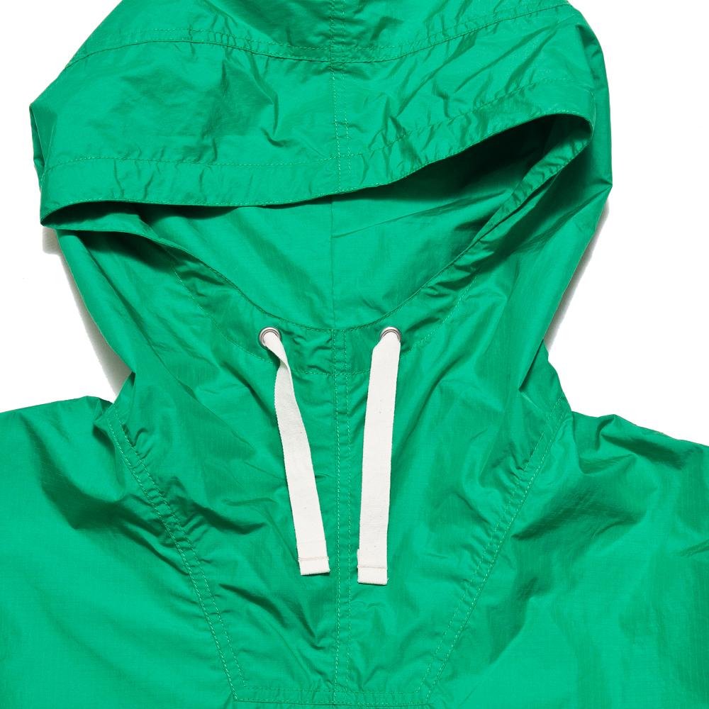 Beams Plus USN Anorak Recycle Ripstop Green at shoplostfound, neck