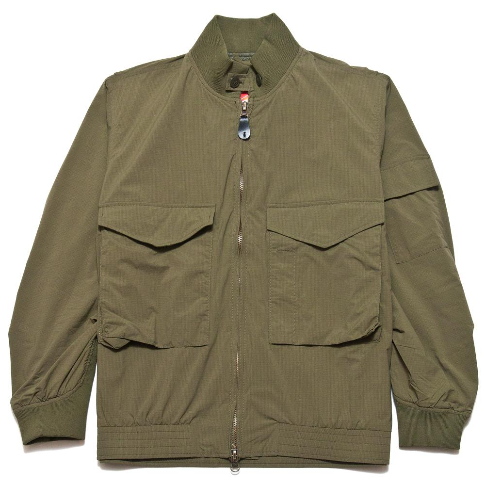 Beams Plus Wep Jacket Nylon Ripstop Olive at shoplostfound, front