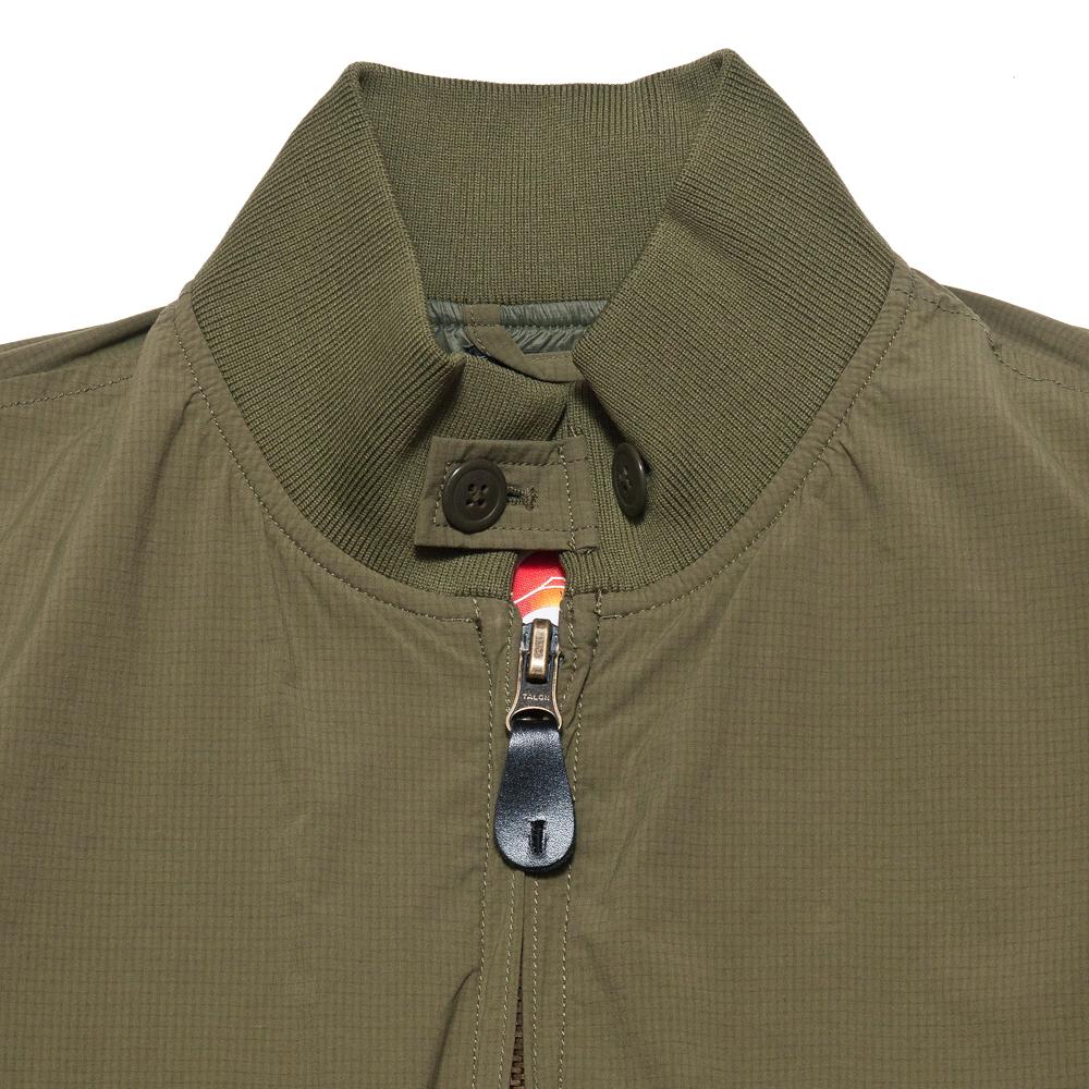 Beams Plus Wep Jacket Nylon Ripstop Olive at shoplostfound, neck