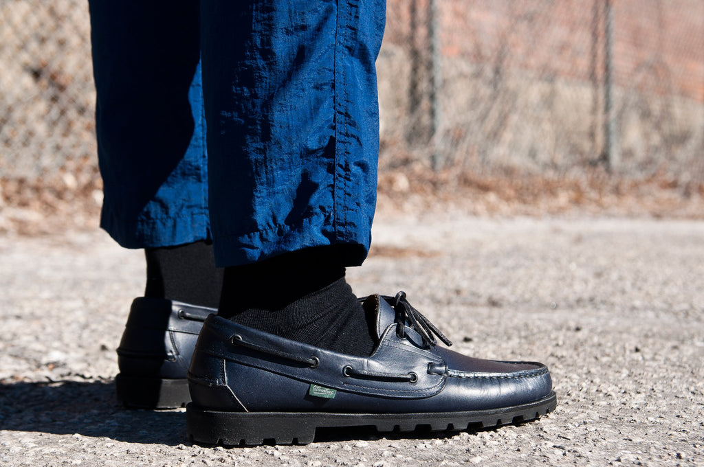 Arpenteur x Paraboot Malo Deck Shoe Nuit Cowhide at shoplostfound, Holden