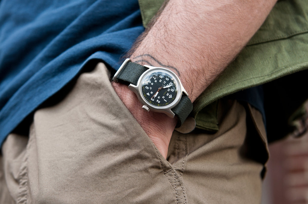 Nigel Cabourn x Timex SST Watch Army Green/Distressed Black at shoplostfound, Holden
