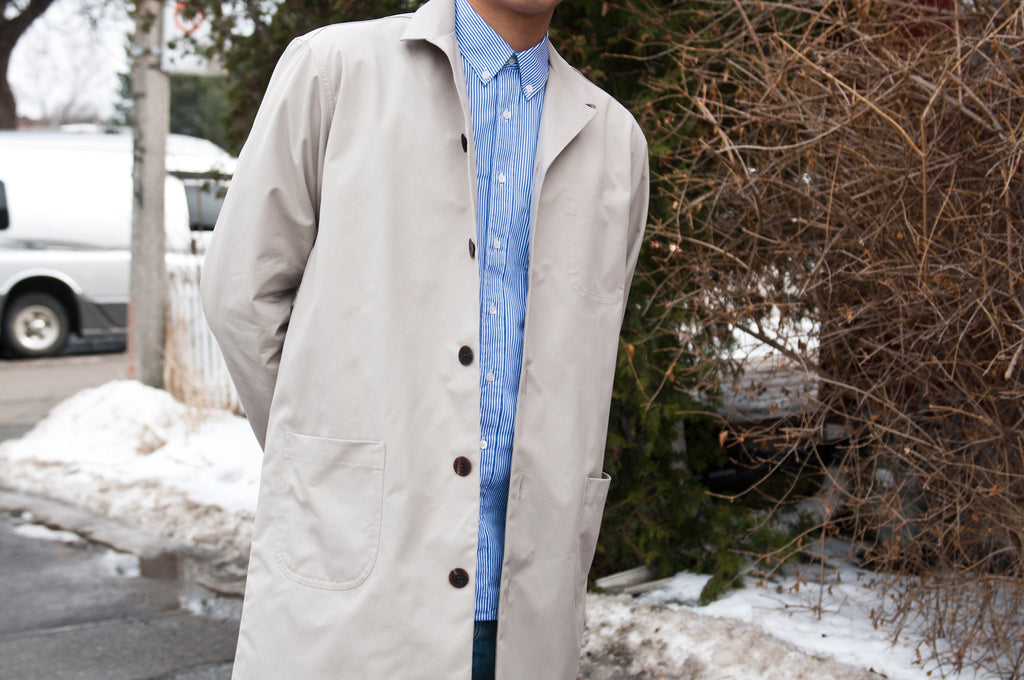 Schnayderman's Leisure Poplin Regular Stripe Blue/White at shoplostfound, Justin