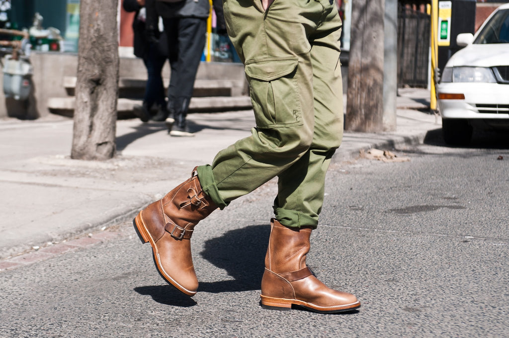 Viberg Natural Chromexcel Engineer Boot at shoplostfound, on foot