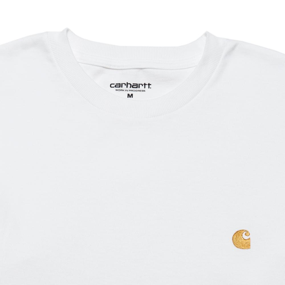 Carhartt W.I.P. L/S Chase T-Shirt White at shoplostfound, neck