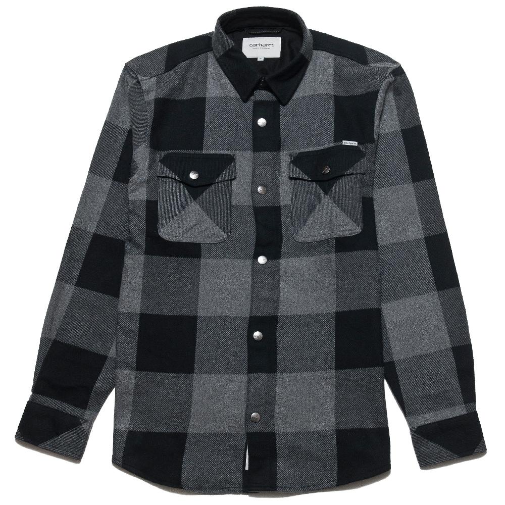 Carhartt W.I.P. L/S Graham Shirt Dark Grey at shoplostfound, front