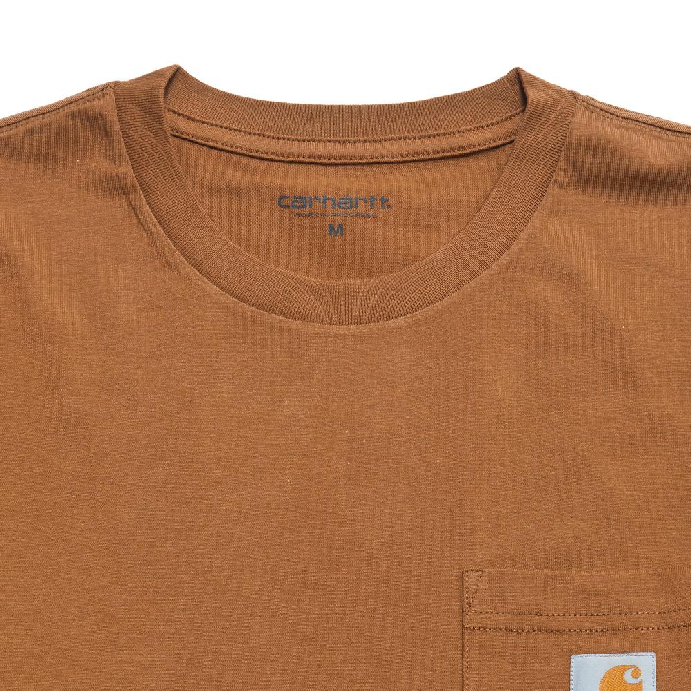 Carhartt W.I.P. L/S Pocket T-Shirt Hamilton Brown at shoplostfound, neck