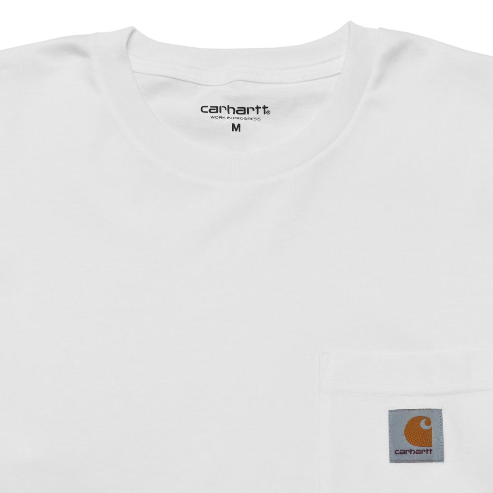 Carhartt W.I.P. L/S Pocket T-Shirt White at shoplostfound, neck