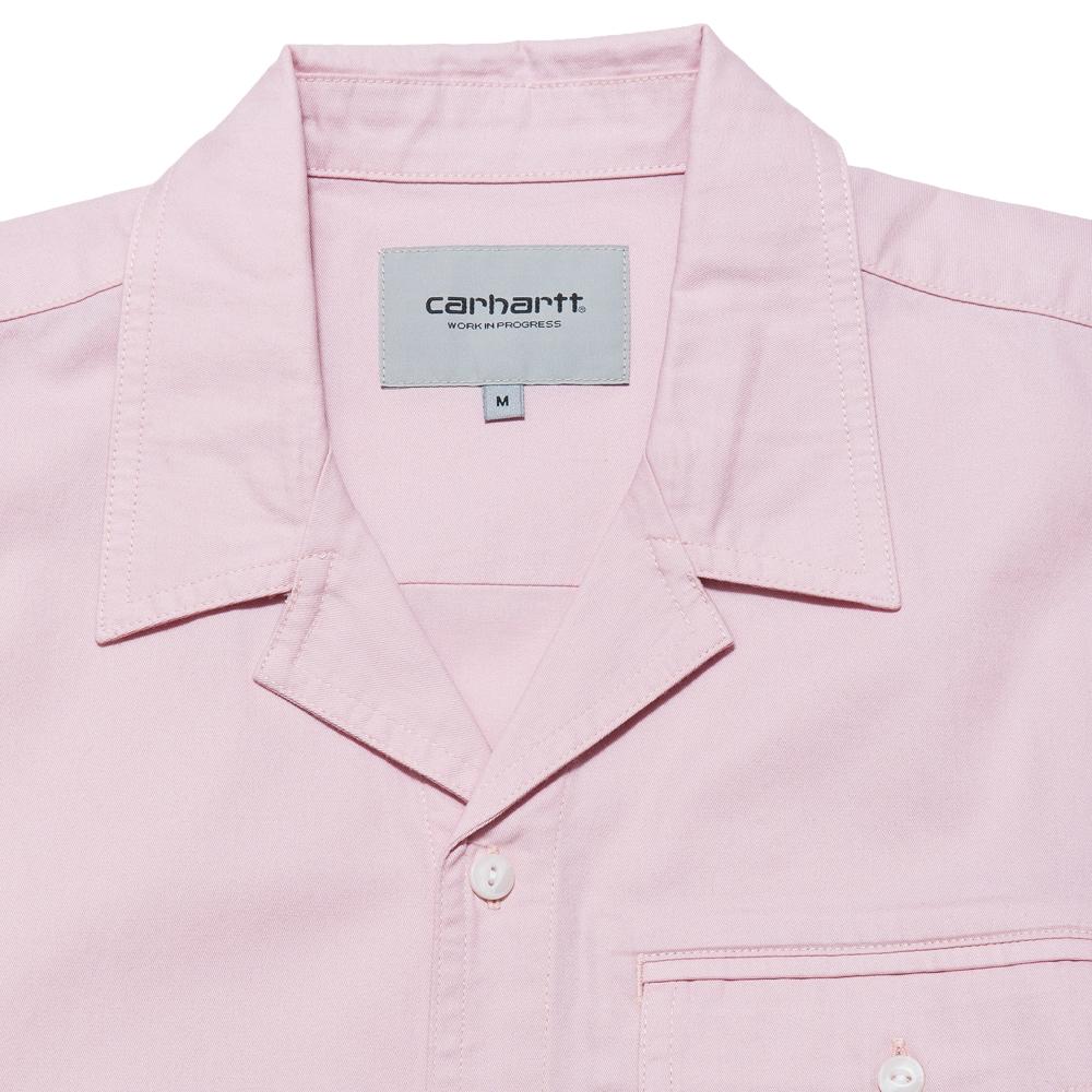 Carhartt W.I.P. S/S Clover Shirt Sandy Rose at shoplostfound, neck