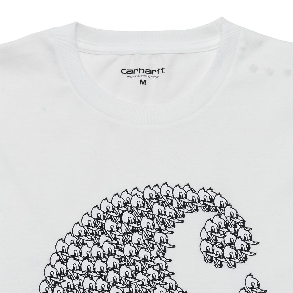 Carhartt W.I.P. S/S Duck Swarm T-Shirt White at shoplostfound, neck