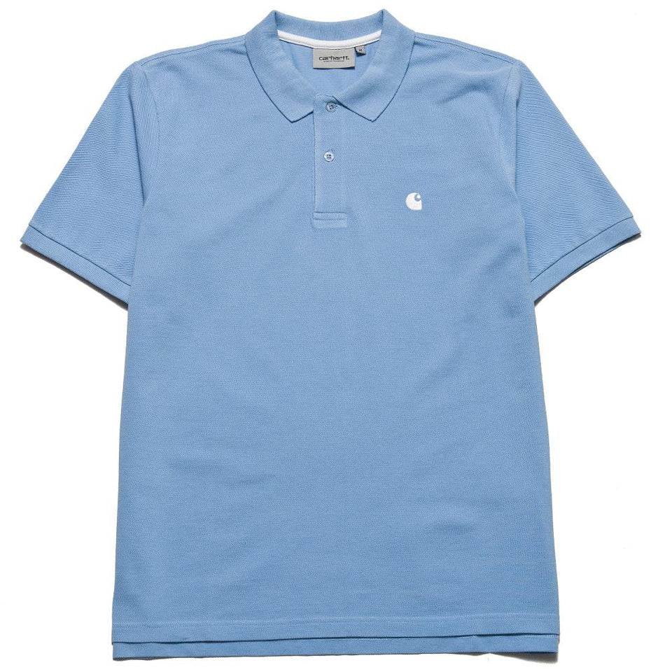 Carhartt W.I.P. Short Sleeve Chase Pique Polo Glacier at shoplostfound, front