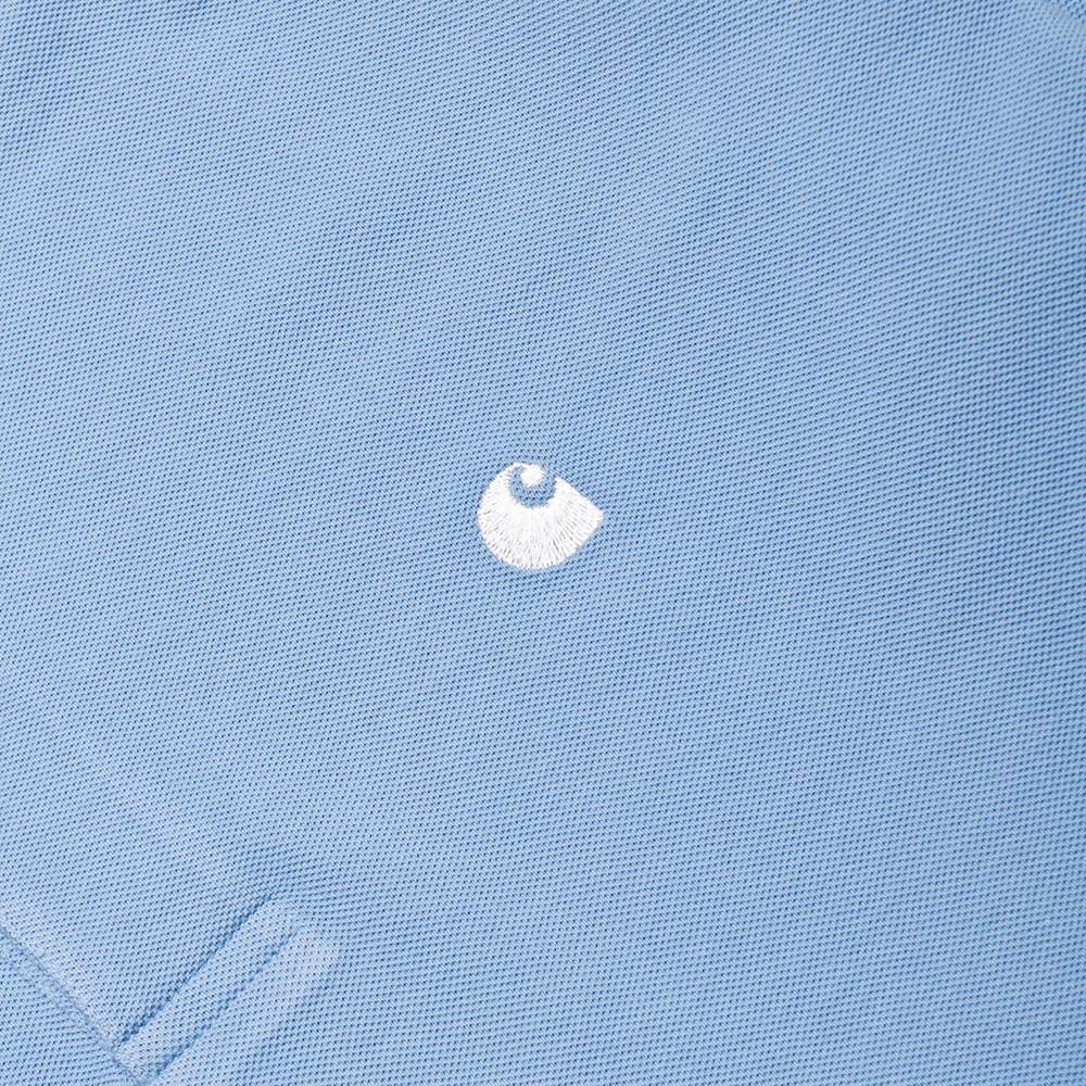 Carhartt W.I.P. Short Sleeve Chase Pique Polo Glacier at shoplostfound, logo