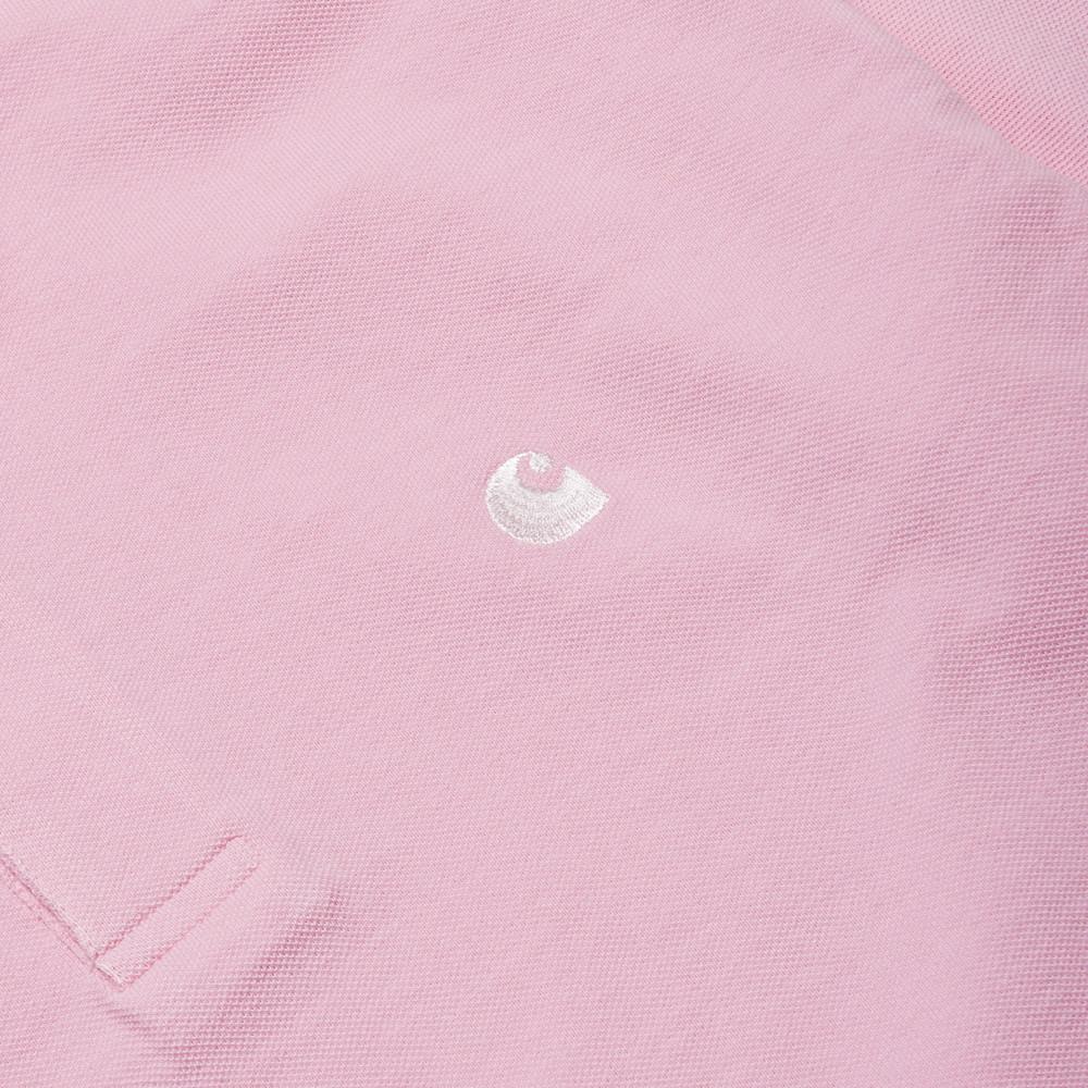 Carhartt W.I.P. Short Sleeve Chase Pique Polo Vegas Pink at shoplostfound, logo