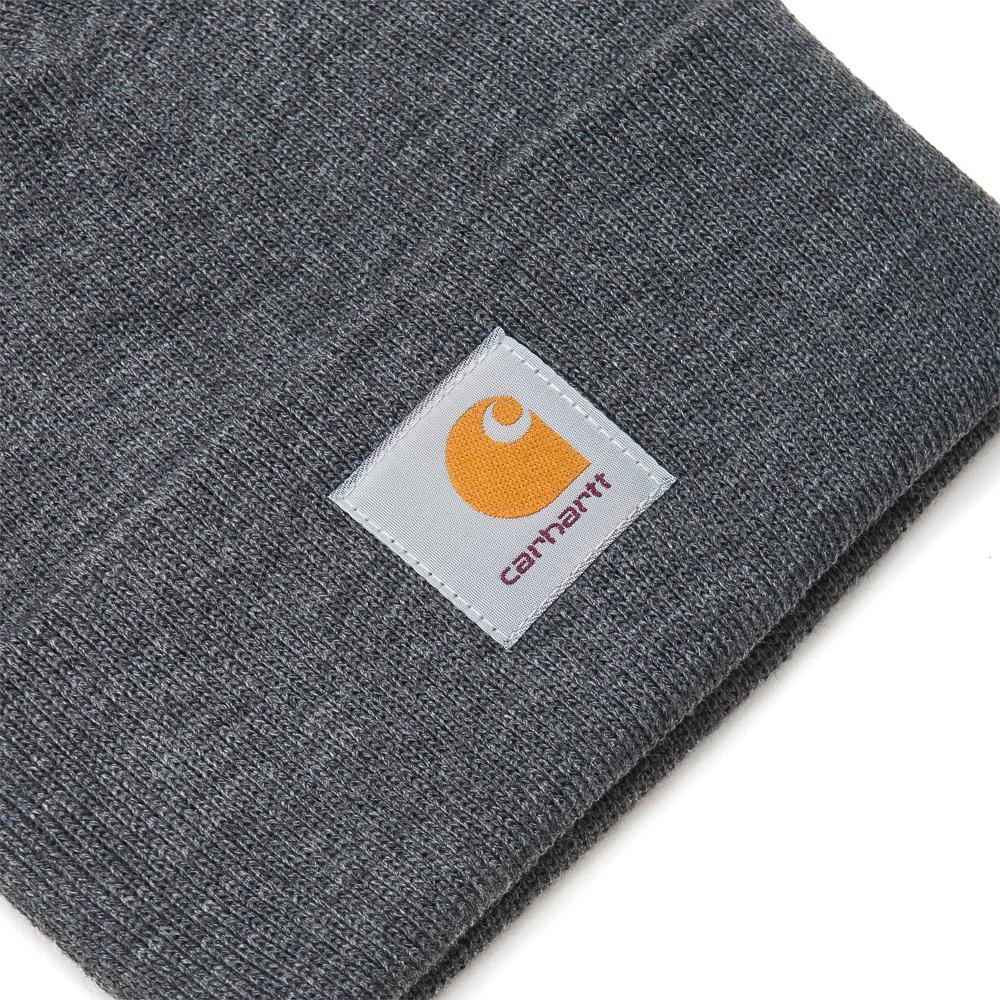 Carhartt W.I.P. Short Watch Hat Dark Grey Heather at shoplostfound, detail