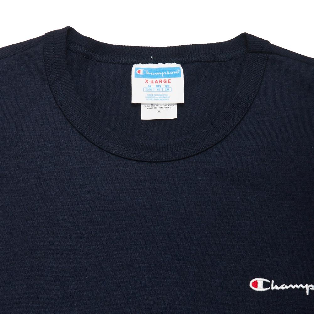 Champion Reverse Weave Tee Navy at shoplostfound, neck