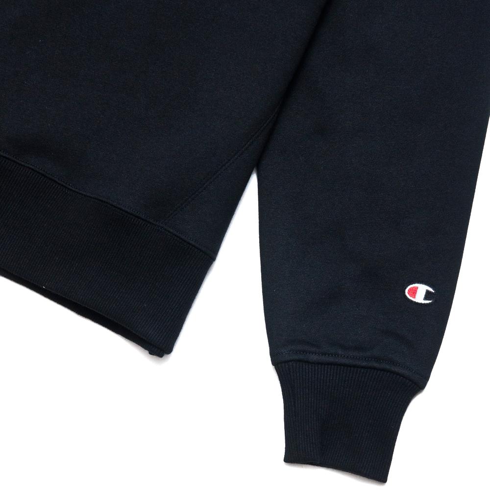 Champion Superfleece Logo Crew 2.0 Black at shoplostfound, cuff