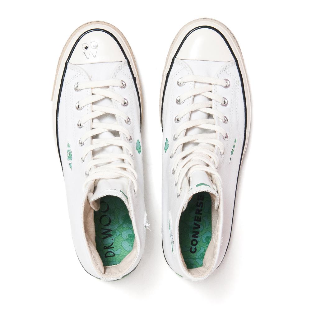 Converse Chuck 70 Hi x Dr.Woo White/Absinthe at shoplostfound, top