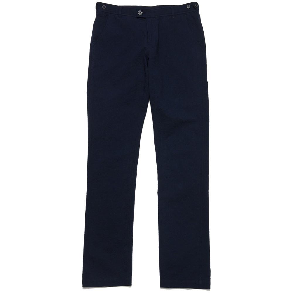 Corridor Navy Seersucker Trouser at shoplostfound, front