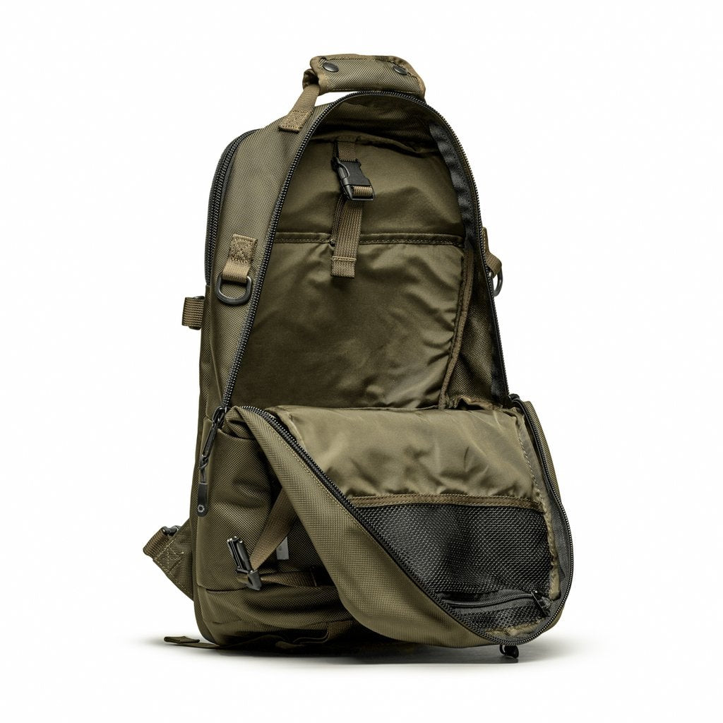 DSPTCH Daypack Moss at shoplostfound, open