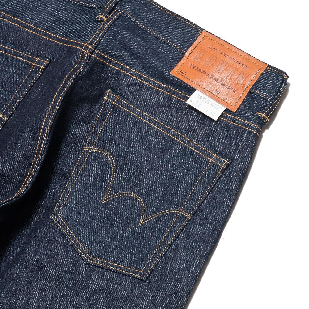 Edwin Classic Regular Tapered Jeans Raw State at shoplostfound, tab