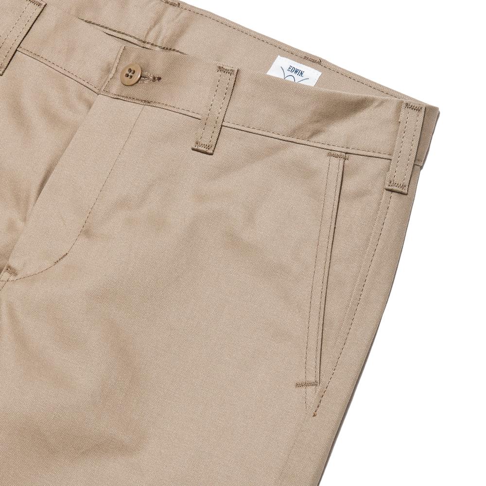 Edwin Regular Tapered Chino Khaki at shoplostfound, pocket