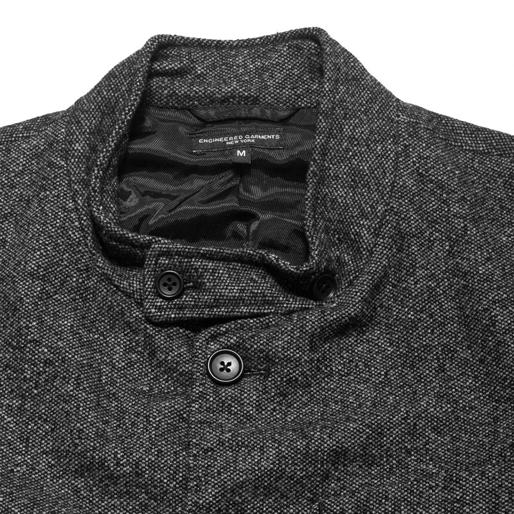 Engineered Garments Grim Jacket Wool Homespun Grey at shoplostfound, neck