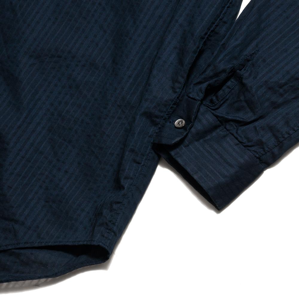 Engineered Garments Tone & Tone Dobby Short Collar Shirt Dark Navy at shoplostfound, cuff