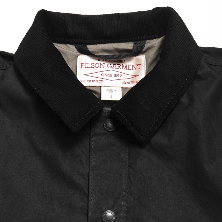 Filson Lightweight Dry Cloth Cruiser Black at shoplostfound in Toronto, collar detached hood