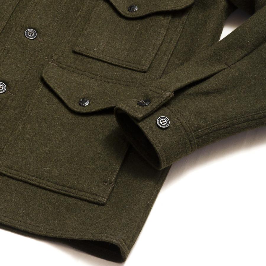 Filson Wool Mackinaw Cruiser Forest Green at shoplostfound in Toronto, hem and cuff