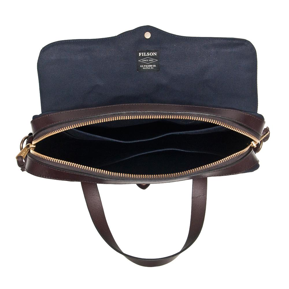 Filson Original Briefcase Navy at shoplostfound, inside