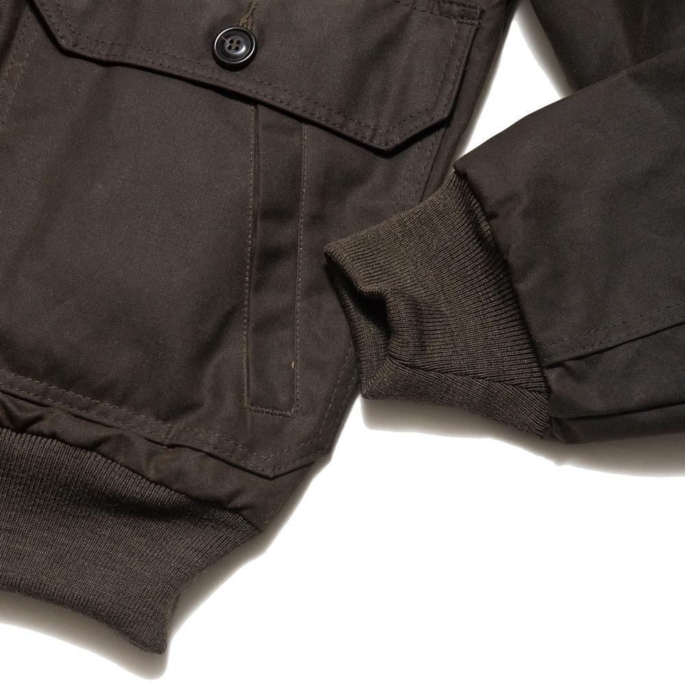 Filson Ranger Oil Cloth Bomber Orca Gray at shoplostfound, cuff