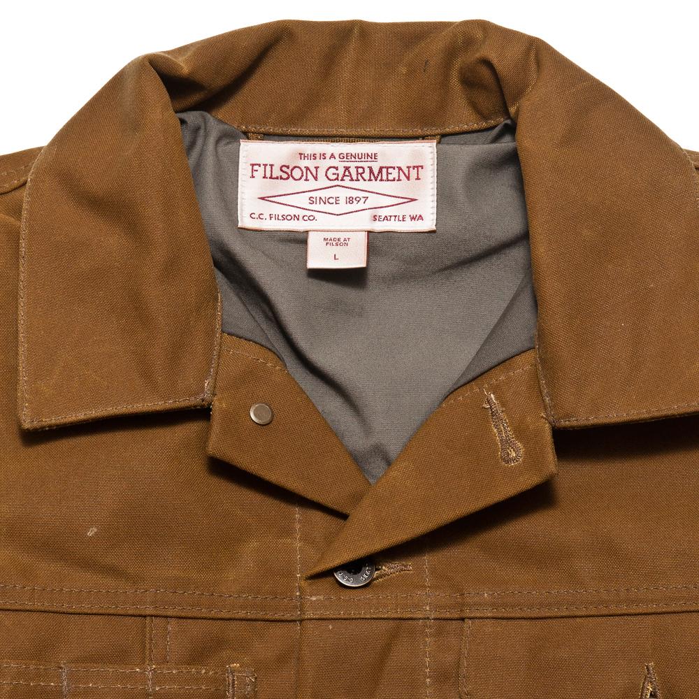 Filson Short Lined Cruiser Dark Tan at shoplostfound, neck