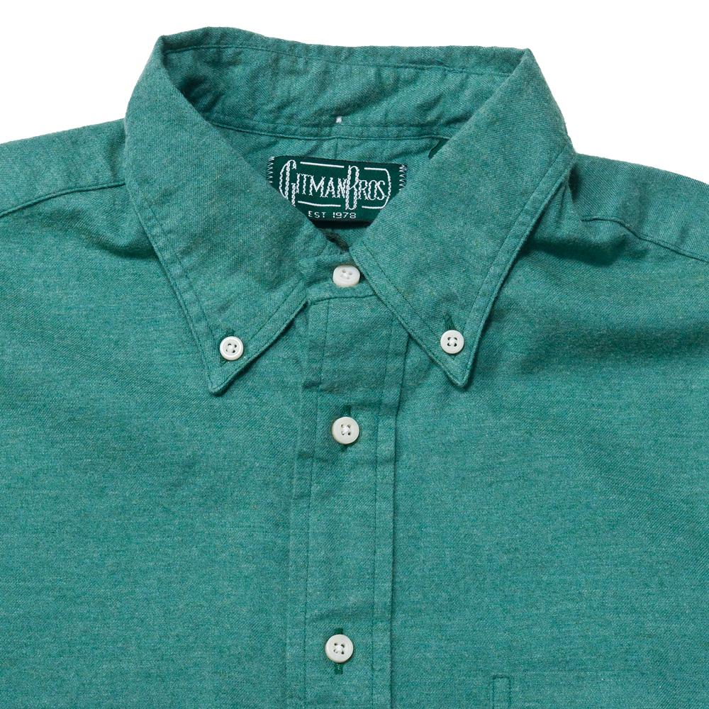 Gitman Vintage Bros. Green Flannel at shoplostfound, neck