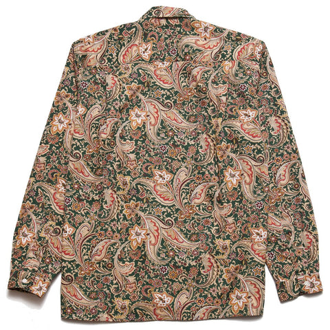 Gitman Vintage Bros. Green Paisley On Twill Camp Shirt at shoplostfound, front