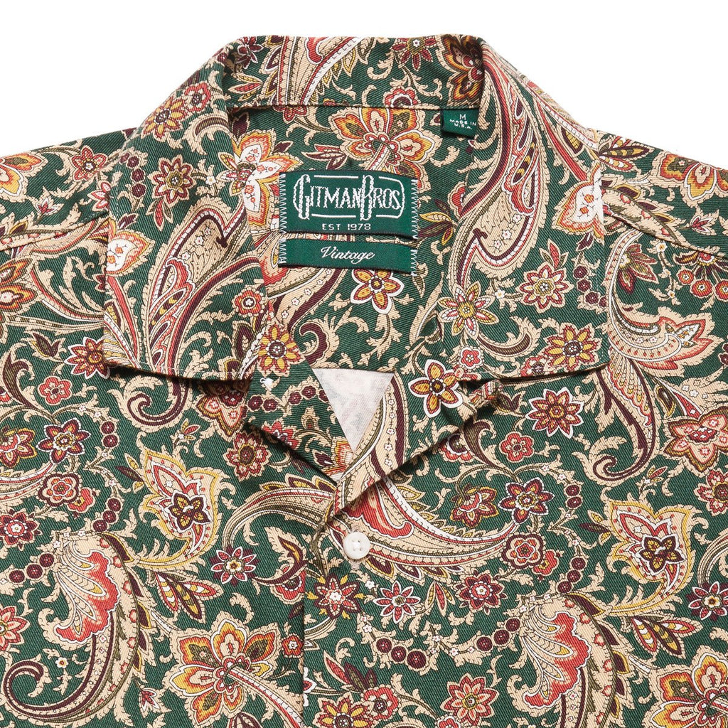 Gitman Vintage Bros. Green Paisley On Twill ck Shirt at shoplostfound, ne