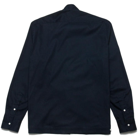 Gitman Vintage Bros. Long Sleeve Band Collar Shirt Jacket Navy Waterproof at shoplostfound, front