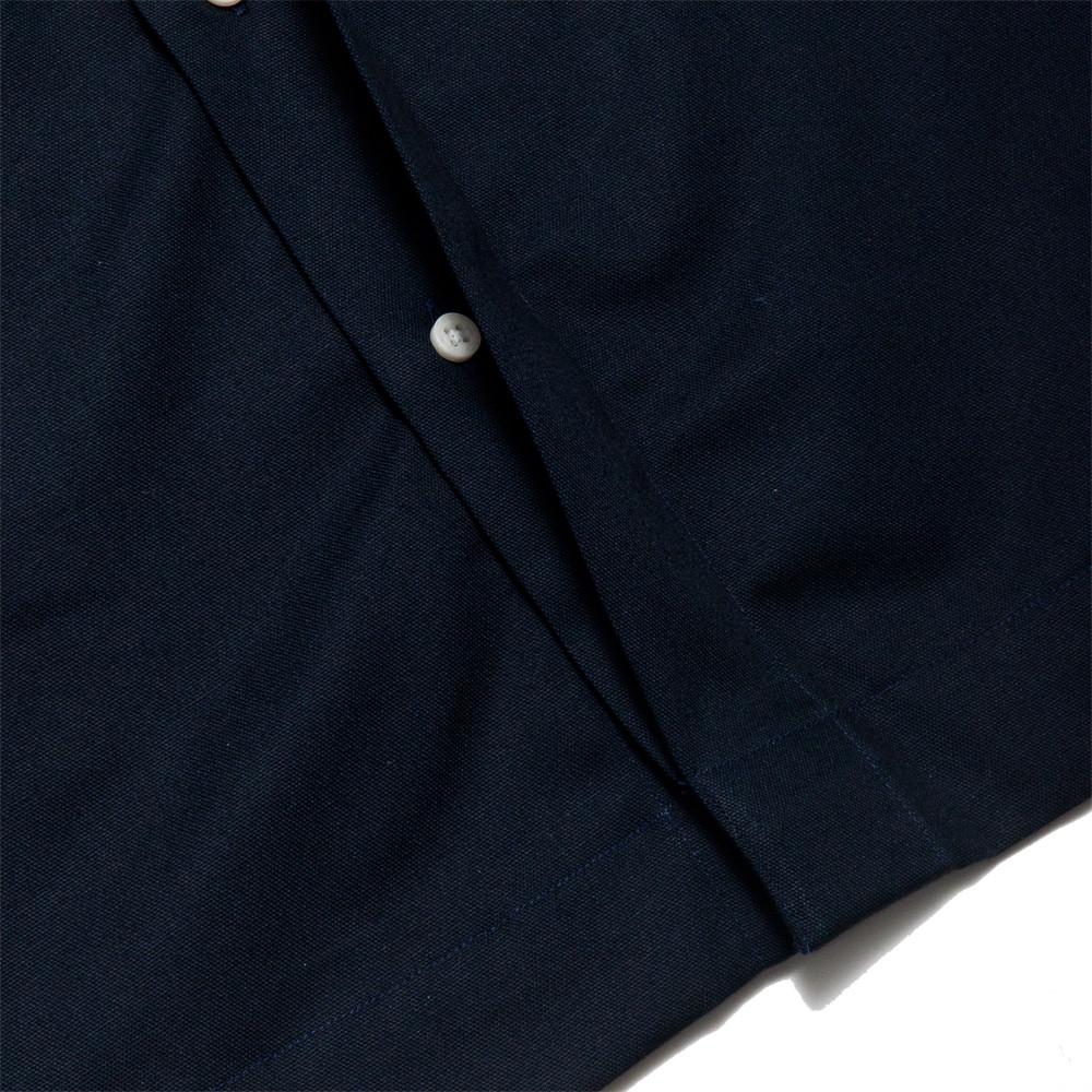 Gitman Vintage Bros. Long Sleeve Band Collar Shirt Jacket Navy Waterproof at shoplostfound, detail 2