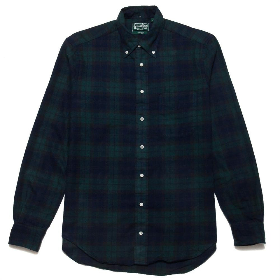 Gitman Vintage Bros. Long Sleeve Blackwatch Plaid Flannel at shoplostfound, front