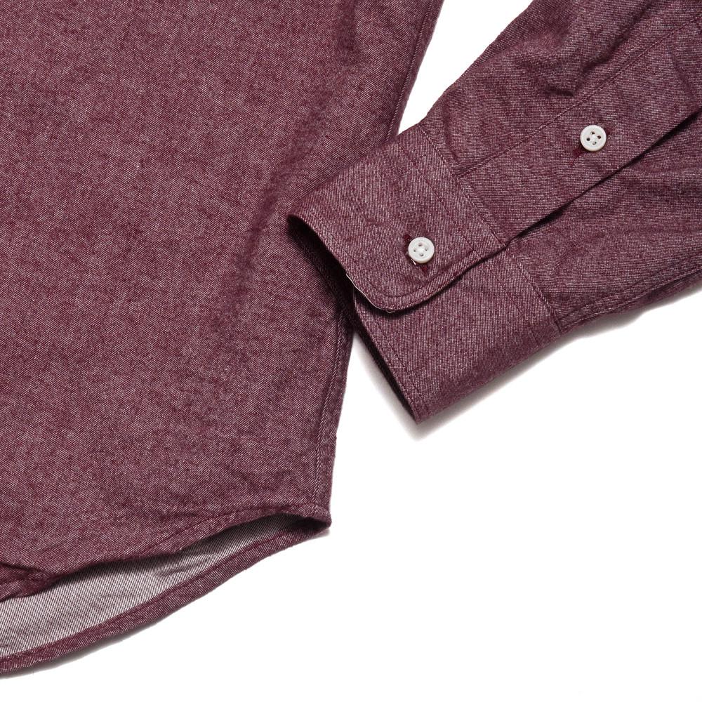 Gitman Vintage Bros. Long Sleeve Burgundy Flannel Chambray at shoplostfound, detail