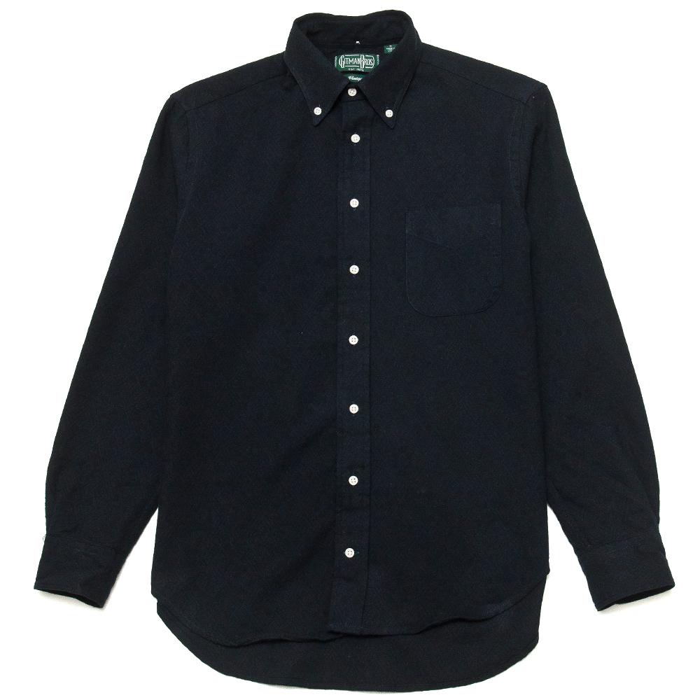 Gitman Vintage Bros. Long Sleeve Geometric Flannel Navy at shoplostfound, front