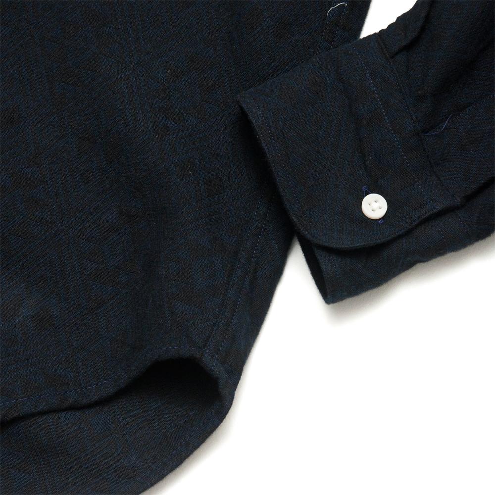 Gitman Vintage Bros. Long Sleeve Geometric Flannel Navy at shoplostfound, detail