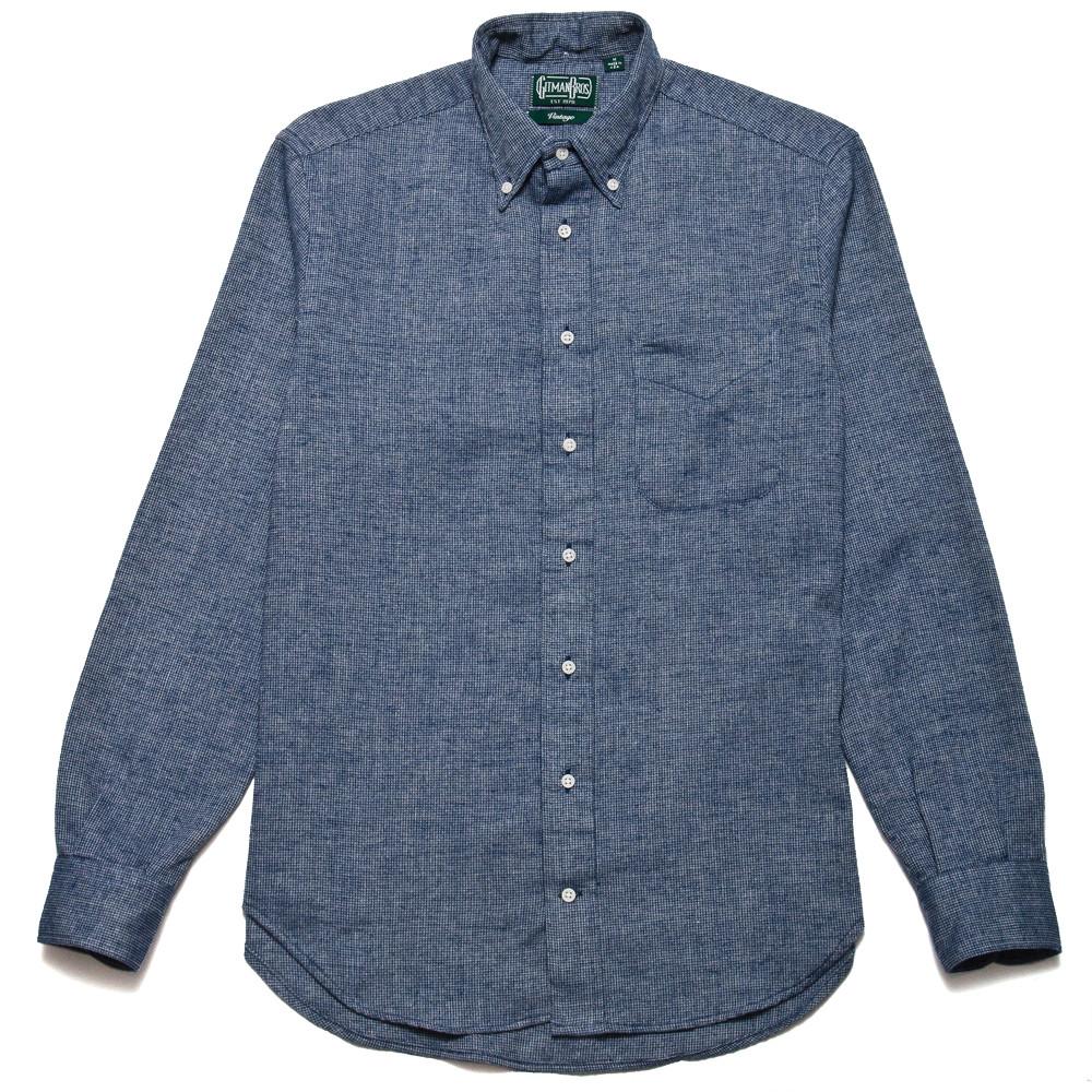 Gitman Vintage Bros. Long Sleeve Indigo Thermal at shoplostfound, front