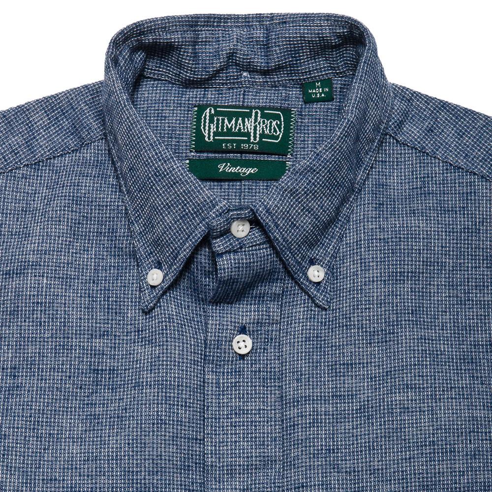 Gitman Vintage Bros. Long Sleeve Indigo Thermal at shoplostfound, neck