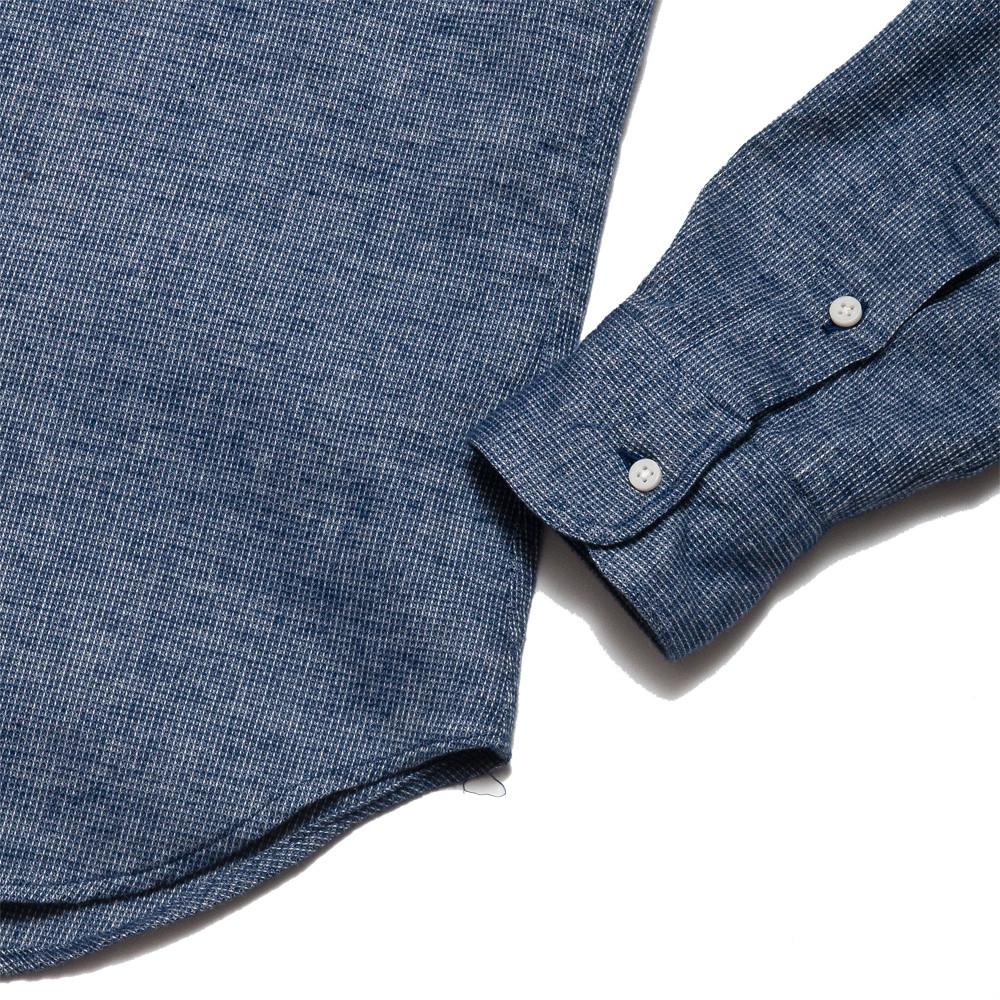 Gitman Vintage Bros. Long Sleeve Indigo Thermal at shoplostfound, detail