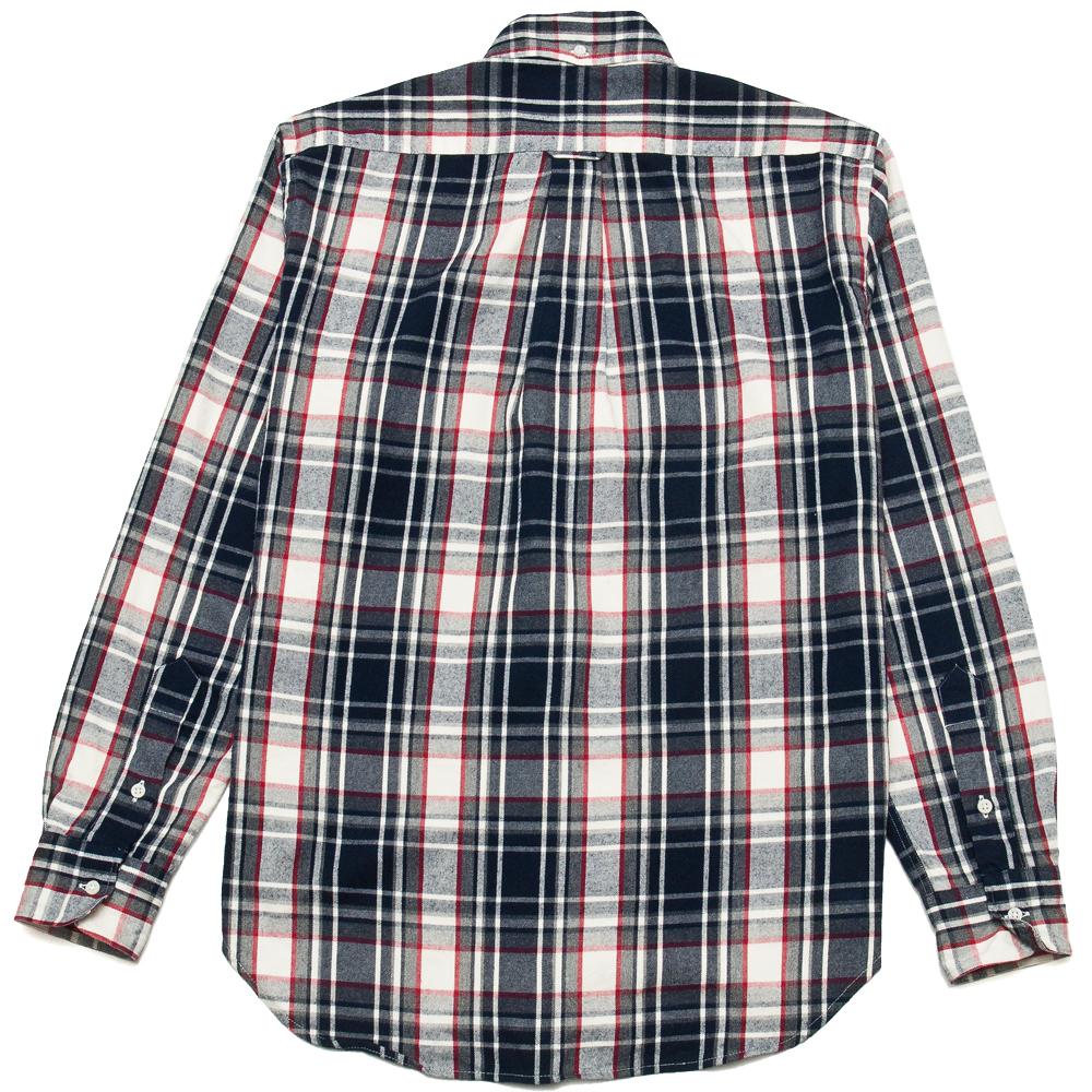 Gitman Vintage Bros. Long Sleeve Navy/White Plaid Flannel at shoplostfound, back