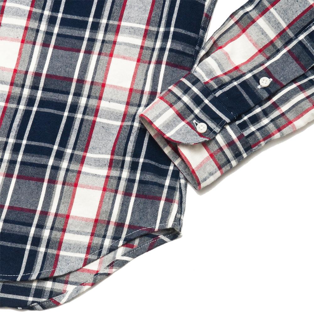Gitman Vintage Bros. Long Sleeve Navy/White Plaid Flannel at shoplostfound, detail
